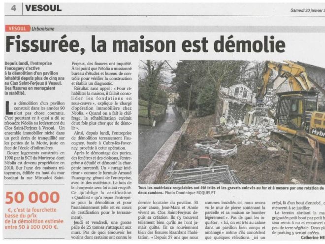20-01-2018-Vesoul - Fissurée la maison est démolie